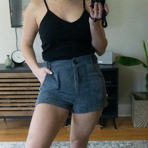 Lush Blue Corduroy Shorts